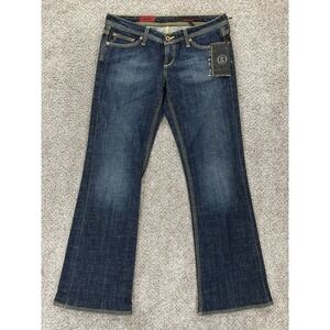 AG Adriano Goldschmied Jeans Womens 28L Blue The Merlot Low‎ Rise Flare NEW Y2K